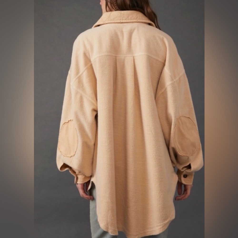 FREE PEOPLE Ruby shacket peach size small oversized - Picture 3 of 13